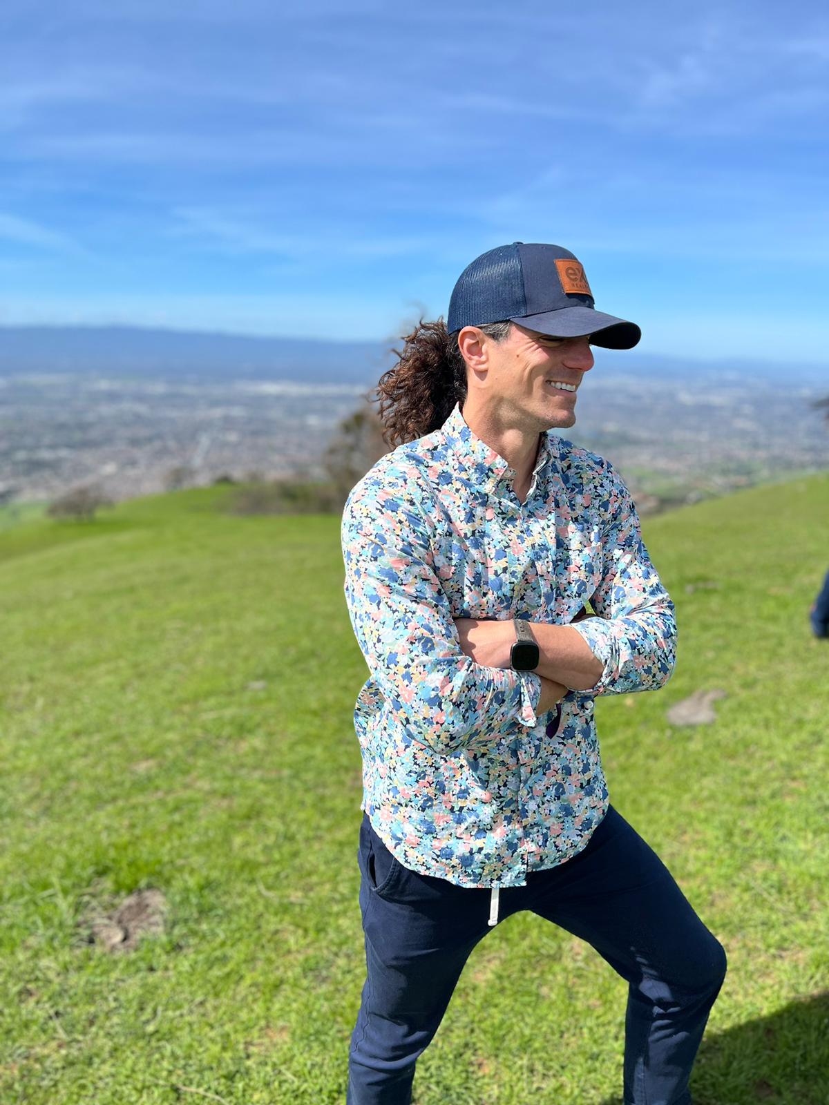 Anthony Geha overlooking the East Bay from the hills above Fremont