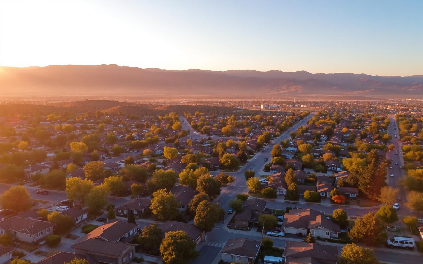 Aerial view of Fremont and the East Bay hills